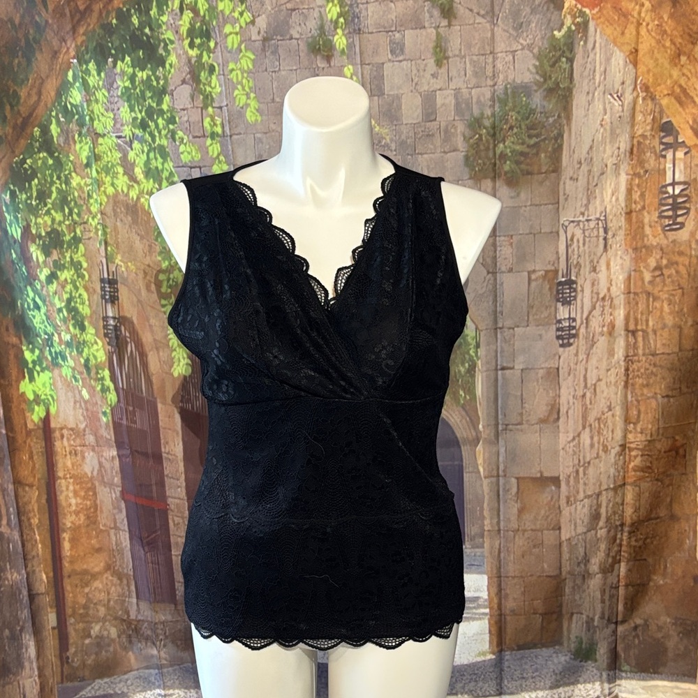 Daisy Fuentes Black Lace Tank Top